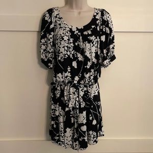 Tibi White and Black Floral Tunic
